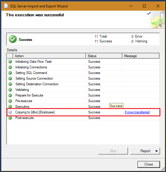 Export Excel fron the Database in SQL Server