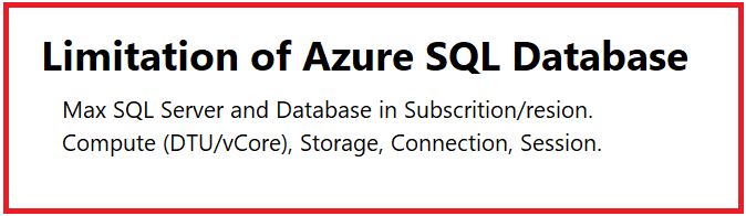 Limitation Of Azure SQL Database