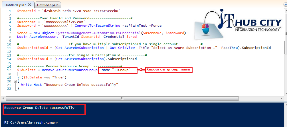 Remove Resource Group In Azure Using Powershell Command